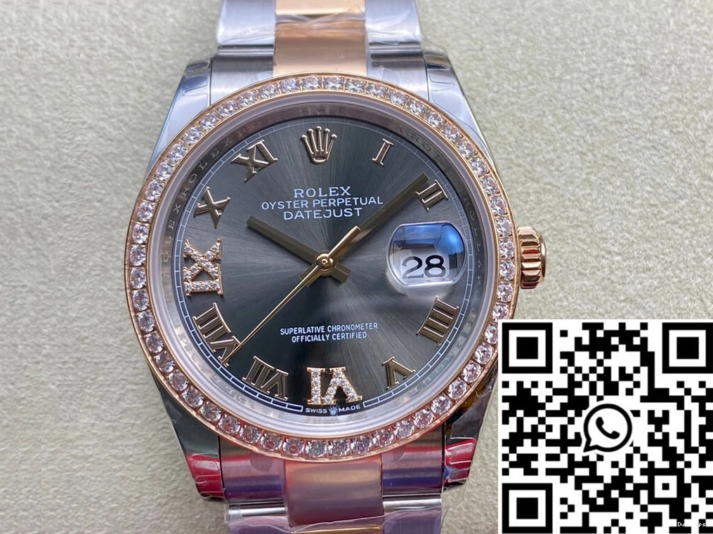 EW Diamond-set M126281RBR-0012 Datejust Rolex Factory Bezel 1002